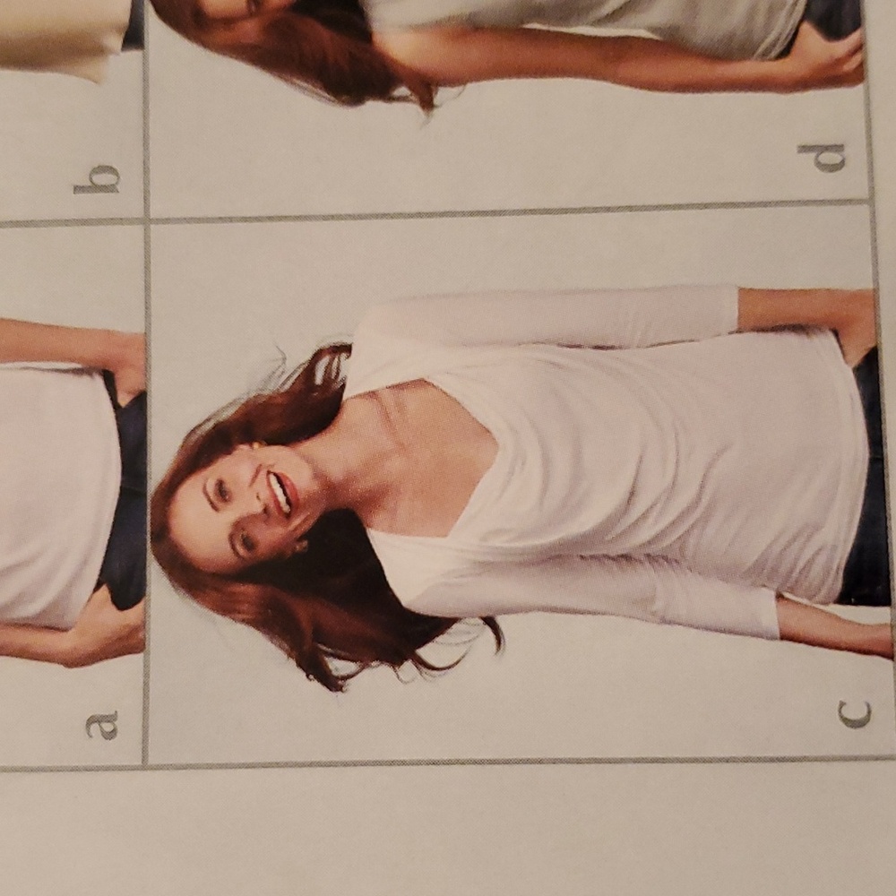CAbi style #427 white Draped Tee sz S